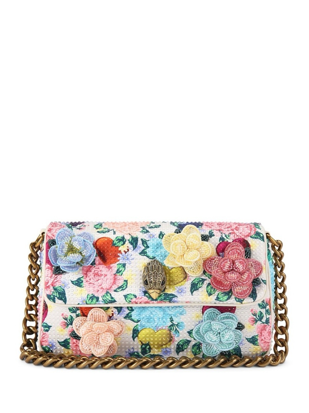 Kurt Geiger Floral Appliqué Chain Shoulder Bag - Multicolor beautiful /flowers - Picture 6 of 13